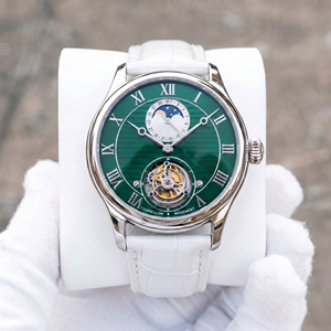 Montre mécanique automatique tourbillon OEM ODM de luxe avec cadran phase de lune, verre saphir, bracelet en cuir, étanche, pour homme - Product Image 2