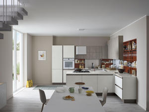 YK High Quality Modern Italian Kitchen Household Standard Curved Acrylic Seating Eco-Friendly Includes Faucet Drawer Slide <strong>Hinge</strong> - Product Image 2