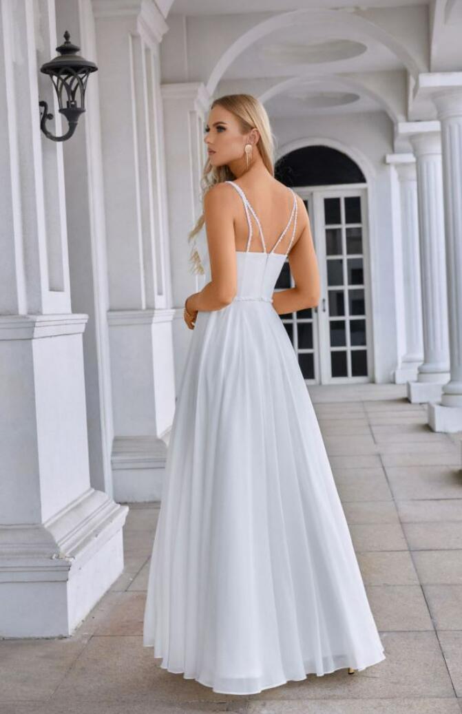 2023 Customize Beach Wedding Chiffon a Line Floor Length 2023 Customize Beach Wedding Chiffon a Line Floor Length