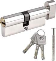 Cylindre de serrure de porte en laiton de haute qualité 70 mm à double ouverture avec coque en zinc et 3 clés, norme européenne pour serrure de sécurité à mortaise