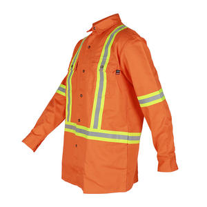 Camisa de Trabajo Ignífuga para Hombre, Algodón Xk23 5674, Naranja, Ropa de Seguridad Reflectante para Construcción, Petróleo, Gas y Minería - Product Image 2