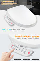 Siège de toilette intelligent chauffant avec bidet électrique, chasse d'eau chaude et froide à double jet