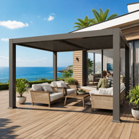 Pergola en aluminium de haute qualité Sweet Home avec commande intelligente des lames orientables, pavillon bioclimatique imperméable pour jardin résidentiel