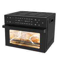Friteuse à air électrique multifonctionnelle en acier inoxydable de 30 L et 1800 W, sans huile, à économie d'énergie, avec 4 accessoires, format familial