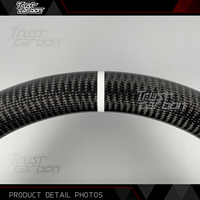 Volant personnalisé en fibre de carbone avec poignée en cuir perforé noir pour Ford F-150 XL 4x4 Raptor R Tremor STX 2019-2025