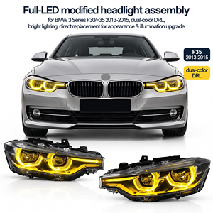 ไฟหน้าแบบ Full-LED รุ่นปรับปรุง, ไฟ DRL สองสี, ติดตั้งง่ายแบบ Plug-and-Play, สำหรับ BMW ซีรีส์ 3 รุ่น F30 F35 ปี 2013-2015 - Product Image 1