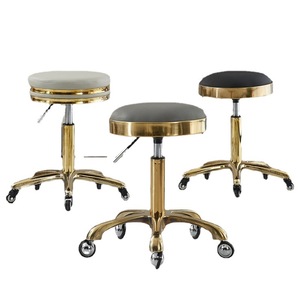 Taburete de belleza moderno <span class=keywords><strong>Silla</strong></span> de peluquería Peluquería Salón de uñas Taburete de peluquero redondo ajustable giratorio <span class=keywords><strong>con</strong></span> ruedas - Product Image 6