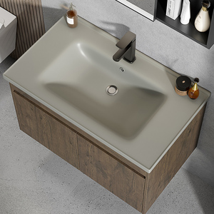 Miroir LED intelligent en alliage d'aluminium laqué nordique moderne, armoire de salle de bain intégrée en céramique murale pour usage hôtelier, 5 ans - Product Image 5
