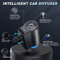 Diffuseur d'aromathérapie portable pour voiture avec clip de ventilation, 3 huiles essentielles, diffuseur ultrasonique USB en aluminium, personnalisable