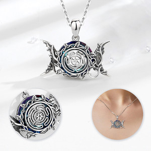 Merryshine 925 argento Sterling blu cristallo oagan dea wiccan ruota di <span class=keywords><strong>luna</strong></span> a mezzaluna della <span class=keywords><strong>collana</strong></span> simbolo di hecate - Product Image 5