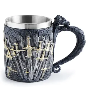 Aço inoxidável Dragon Mug Tankard Coast Coleção Fast Original De Swords & Dragons Caneca