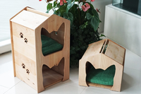 Maison pour chat en bois Maison pour animaux de compagnie Meubles pour animaux de compagnie Maison pour animaux de compagnie en bois