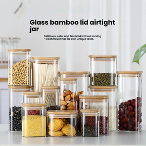 Barattoli in Vetro Borosilicato di Alta Qualità con Coperchio Ribaltabile, Design Classico Artigianale, Grande Capacità per Tè, Caramelle, Spezie e Alimenti, per <span class=keywords><strong>Cucina</strong></span> - Product Image 2