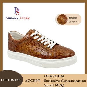 Chaussures de sport à lacets pour hommes, en cuir, faites à la main, de loisirs, nouvelle collection printemps, personnalisées, en gros, de marque originale - Product Image 2