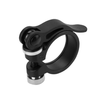 WAKE Collier de Selle Vélo à Libération Rapide en Alliage d'Aluminium Anodisé Sablé 28.6mm/31.8mm/34.9mm Noir/Argent