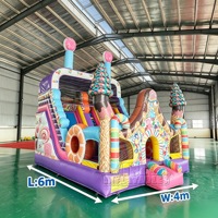 Toboggan gonflable commercial en PVC pour bonbons et glaces, château gonflable extérieur pour enfants, idéal pour la location événementielle