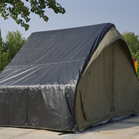 Tente gonflable camouflage 3 à 4 personnes en tissu T/C, installation rapide, imperméable, avec auvent extensible de 6 m²