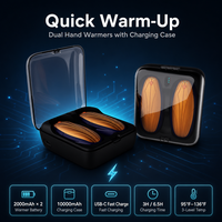 Chauffe-mains rechargeable orange, chauffe-mains portable USB électrique, chauffe-mains de poche à chauffage rapide, longue durée, cadeau pour l'hiver, le camping en plein air