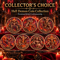 Pièce de monnaie d'imitation en cuivre pur 999 de 1 oz, électroplaquée, série Halloween, Démon de l'Enfer, en relief 3D, couleur UV, artisanat métallique