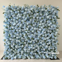 L0220 Fond de Scène de Mariage Rouge Mur Floral Décoratif Toile de Fond Artificielle en Soie Rose Mur de Fleurs Rouge Panneau Mural de Fleurs Roses