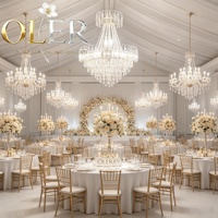 Lustre en cristal Oler pour banquet de mariage, luminaire suspendu au plafond pour réceptions, fêtes et événements