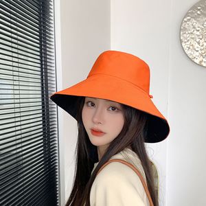Reversible Wide Brim Bucket Hat For Women Breathable Double Layer Fashionable Spring Autumn Hiking Hat With Embroidery Letter - Product Image 1