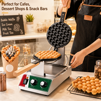 COOKAID Nouvelle Machine à Gaufres Électrique Commerciale en Acier Inoxydable Style Hong Kong, Contrôle Facile par Bouton, Minuteur