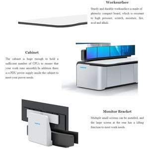 Console de commande <span class=keywords><strong>et</strong></span> de contrôle centralisée pour la télévision <span class=keywords><strong>et</strong></span> la diffusion de vidéos de surveillance, réglable en hauteur - Product Image 4
