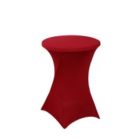 Spandex élastique Bar hôtel mariage Banquet hauteur nappe extensible couleur unie personnaliser lavable Table couvre