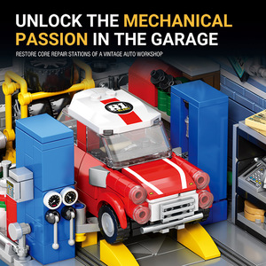 Reobrix 66301 746PCS Série Architecture <span class=keywords><strong>Garage</strong></span> de réparation automobile Modèle de construction en briques Jouet éducatif technique - Product Image 5