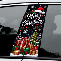 Autocollant décoratif pour montant B de voiture, thème Noël, pour vitre de voiture, PVC imperméable