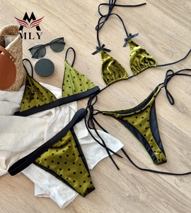 MLY 2026 Nuevo Diseño Personalizado, Traje de Baño de Dos Piezas con Estampado Personalizado, Tanga y <span class=keywords><strong>Bikini</strong></span> Sexy para Mujer - Product Image 3