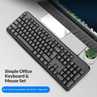 Factory-direct 618 104-Key PS/2 Desktop Wired ABS Waterproof Splash-resistant Chiclet Keyboard Lightweight Membrane Design USB