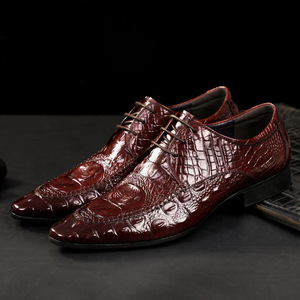 Zapatos Oxford de Vestir para Hombre, de Cuero Genuino, con Punta en Pico, con Cordones, Estampado Animal, Color Marrón, Envío Directo - Product Image 3