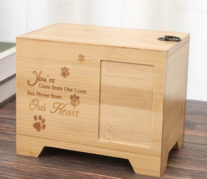 Keranda & Guci Hewan Peliharaan Ramah Lingkungan dari Bambu Modern, Hadiah Kenangan dengan Foto untuk Abu Kremasi Anjing - Product Image 5