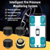 Bluetooth APP Système de surveillance de la pression des pneus TPMS Capuchon externe Capteurs Moto Voiture