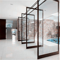 Portes françaises intérieures en verre Portes modernes pivotantes et à charnières Design Portes de maison en verre à vendre