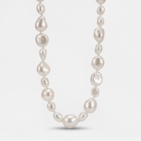 Collar de Perlas Barrocas Naturales con Cuentas Irregulares, Chapado en Oro de 18K sobre Plata de Ley 925