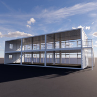 Maison conteneur à deux étages, bâtiment modulaire préfabriqué en acier galvanisé pour bureau, dortoir, école et hébergement de chantier