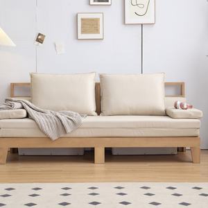 Canapé-lit moderne en bois avec chargeurs USB, meubles de salon, canapé-lit en bois, canapé-lit futon - Product Image 3