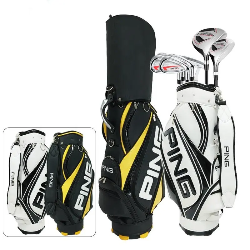 Tas Golf portabel, tas Golf olahraga luar ruangan, tas berdiri nilon ringan cocok untuk pria dan wanita