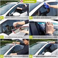 Protectores de Ventanas Laterales Contra Lluvia para Land Rover Defender 110 130 L663 2020+, 4 Piezas, Deflectores de PC con Franja Cromada
