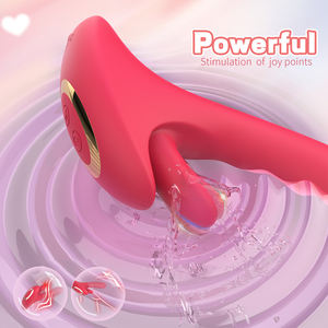 Mehrfach <span class=keywords><strong>stimulation</strong></span> Weiches Silikon lecken und schieben 2-in-1-Vibrator-Klopfen Flattern Brust-G-Punkt-Vibratoren für Frauen - Product Image 5