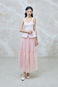 Top de Tirantes con Escote Cuadrado, Estilo Clásico, Jacquard de Poliéster Brocado, Diseño de Mariposa, Modelo VIAN - KA45 - Product Image 5