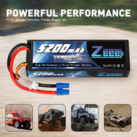 Zeee 2S يبو بطارية 7.4V 5200mAh 80C غطاء واقٍ مزخرف لهاتف آيفون مع EC3 التوصيل ل RC عربات التي تجرها الدواب Truggy الزاحف الوحش سيارة قارب نماذج من الشاحنات