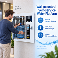 Distributeur d'eau mural compact 67x40x77cm certifié CE pour usage en centre commercial, hôpital et salle de sport