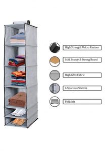 Fabric Foldable Hanging and Portable Storage Bag With 6 Layers of Non-woven Fabric for Wardrobe Organization Clothes Storage - Product Image 4