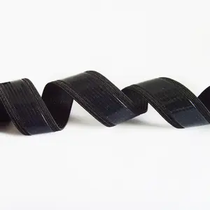 25mm nero tessuto elastico fascia con trasparente antiscivolo gel di silicone stampato nastro del nastro del nastro per anti slip pinza pantaloncini da ciclista