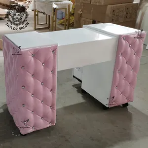 Table de manucure rose, meubles pour salon de beauté, manucure