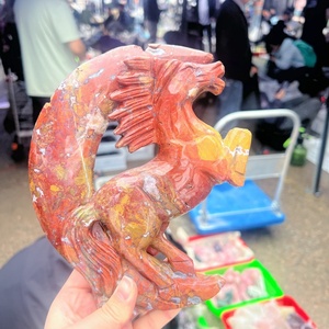 Vente en gros de sculptures en agate rose naturelle, cheval en quartz rose, renard <span class=keywords><strong>à</strong></span> <span class=keywords><strong>neuf</strong></span> <span class=keywords><strong>queues</strong></span>, cristal de guérison, artisanat pour décoration, cadeaux - Product Image 4